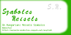szabolcs meisels business card